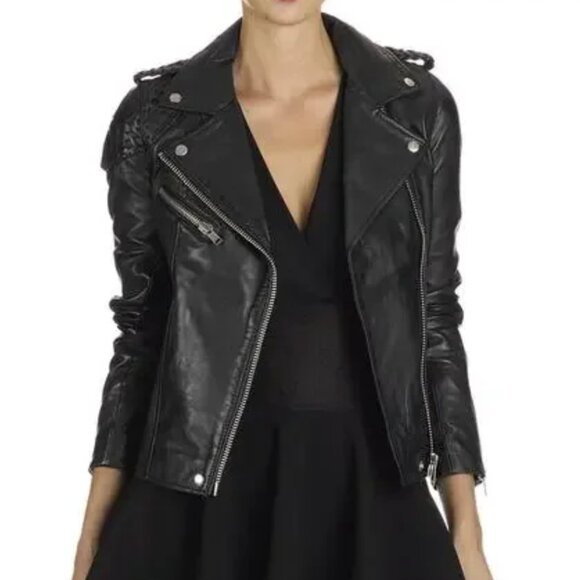 Maje Madone Leather Jacket